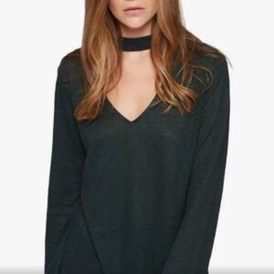 Sanctuary Black V-Neck Choker Blouse